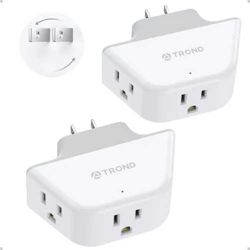 Vista 31 de TROND Extensor de salida con USB, divisor de pared con 2 tomas AC, 3 puertos USB, adaptador de enchufe de pared de diseño de 3 lados, elementos