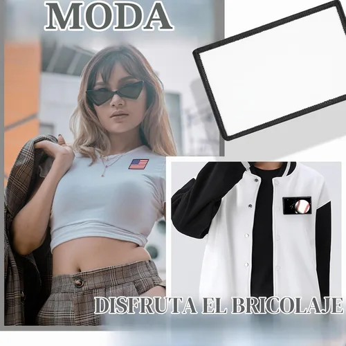 Vista 3 de 15 piezas de parches de sublimación - Parches en blanco para planchar para manualidades DIY, sombreros, gorras, mochilas, uniformes