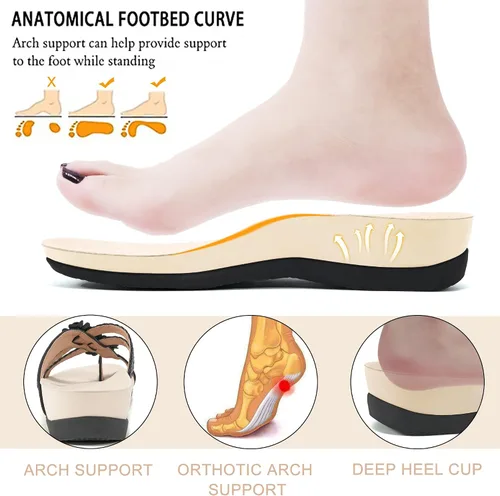 Vista 3 de FUDYNMALC Womens Orthotic Flips Flops Sandals Arch Support for Flat feet Orthopedic Slides Sandals Plantar Fasciitis Comfortable Walking Thong
