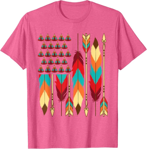 Vista 38 de Native American Bandera - Camiseta de veteranos indígenas del Mes del Orgullo, Negro, S