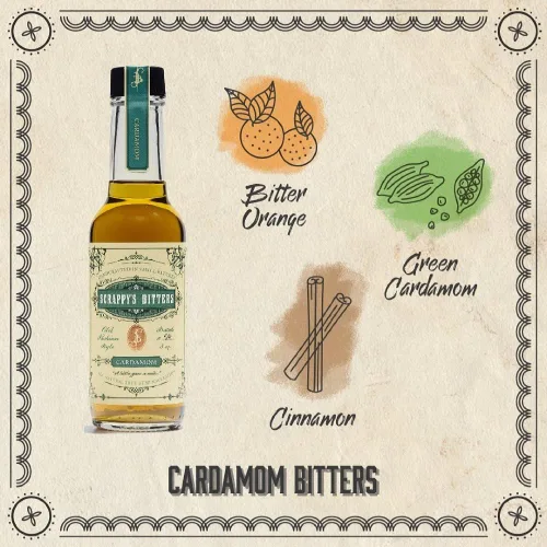 Vista 4 de Scrappy's Bitters, Cardamomo, paquete de 2 botellas