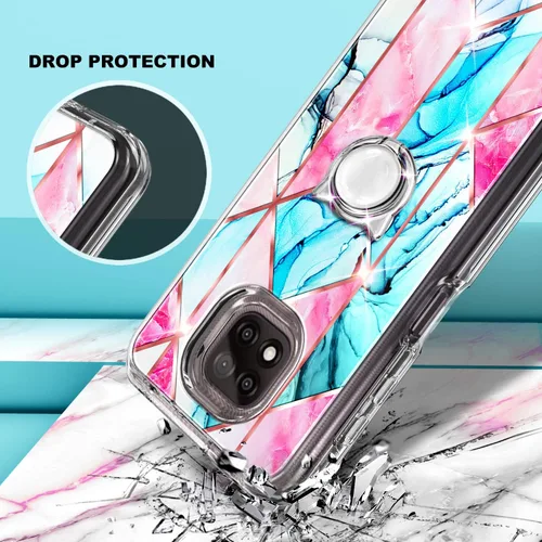 Vista 2 de NGB Supremacy Funda para Moto G Power 2021 con protector de pantalla de vidrio templado (cobertura máxima) soporte de anillo/correa de muñeca, funda