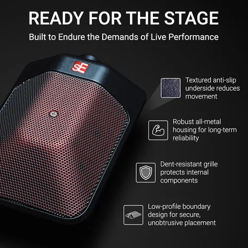 Vista 6 de SE ELECTRONICS BL8 Micrófono de límite medio cardioide para tambores, piano de cola, ambiente, Miking de piso y escenario y más, micrófono