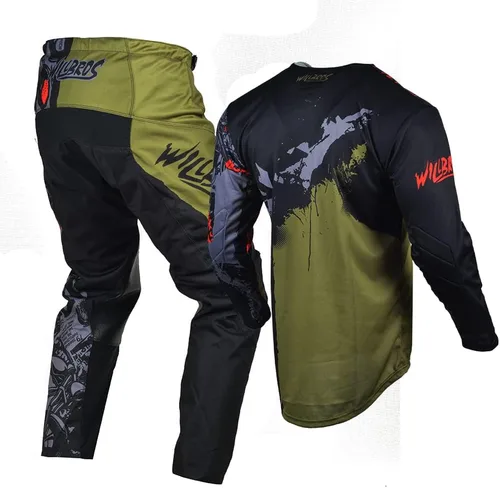 Vista 4 de Conjunto de pantalón de jersey juvenil para niños, conjunto de equipo de motocross MX para niños, traje de carreras todoterreno MTB ATV motocicleta
