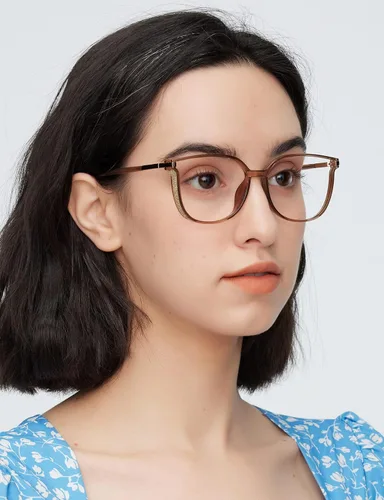 Vista 5 de GUDVUE - Gafas de luz azul para mujer/mujer con purpurina de ojo de gato Champagne Pro