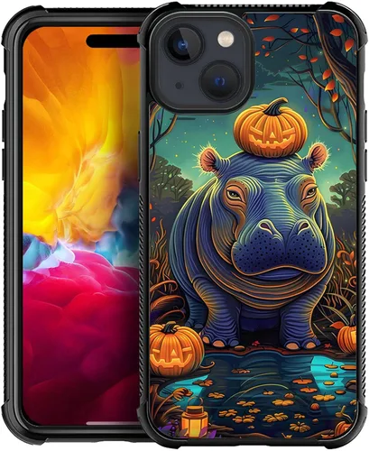 Vista 12 de ZHEGAILIAN Funda compatible con iPhone 15, fundas de caballo de baile de cristal de colores, parte trasera de vidrio templado+funda protectora
