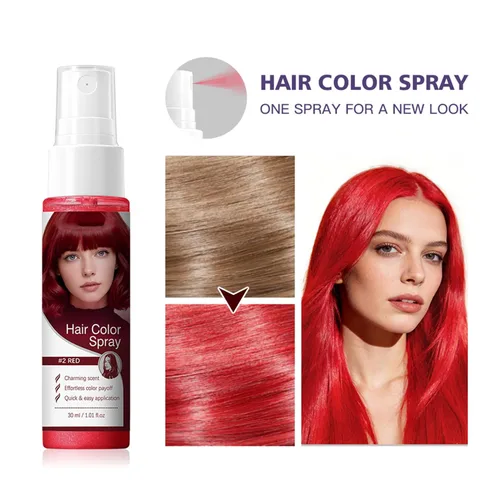 Vista 6 de 1 fl oz Spray Color - Cabello temporal de secado rápido para fiesta rojo