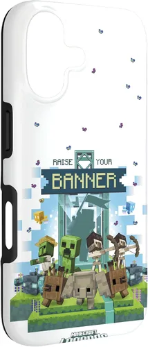 Vista 3 de Minecraft Legends Raise Your Banner Mobs Group Shot - Carcasa para iPhone 17
