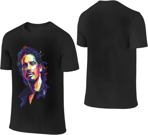 Vista 3 de GUIGRUIJO - Camisetas de algodón de manga corta para hombre Negro
