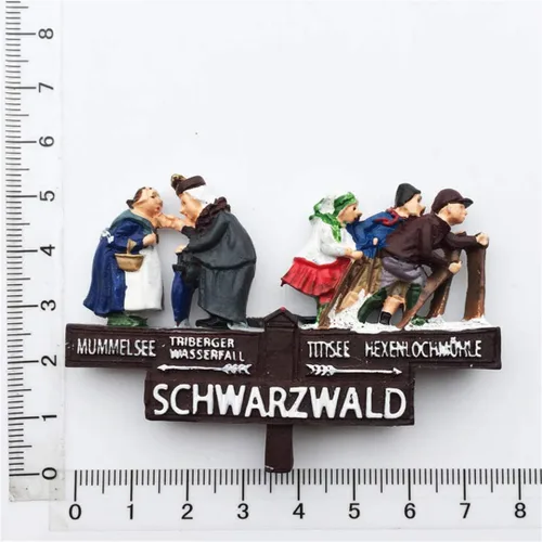 Vista 5 de Imán de nevera Selva Negra Schwarzwald Alemania 3D Metal Hecho a Mano Artesanía Turística Viaje Ciudad Recuerdo Colección Letra Refrigerador Pegatina