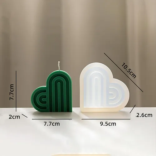 Vista 4 de Paquete de 2 moldes de fundición de joyería de resina para puerta de arco y vela de línea de corazón, molde de silicona 3D para suministros