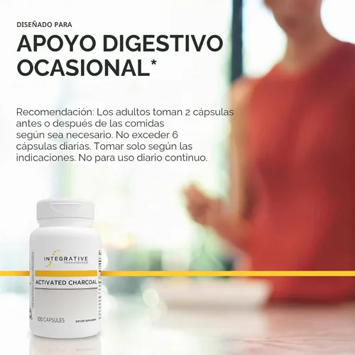 Vista 7 de Integrative Therapeutics Carbón activado - Suplemento para la salud digestiva e intestinal* - Soporte gastrointestinal* - Sin gluten y sin lácteos