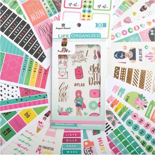 Vista 8 de Paper House Productions Mommy Lhey Our Family - 12 hojas de papel de aluminio para planificador, folio con 465 calcomanías