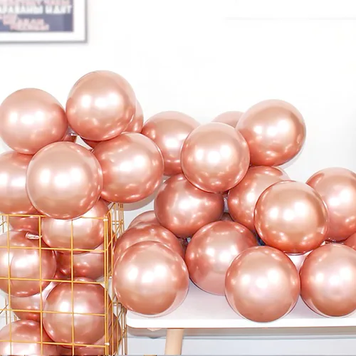 Vista 11 de 100 globos metálicos cromados negros de látex de 12 pulgadas, globos gruesos brillantes para decoración de fiestas