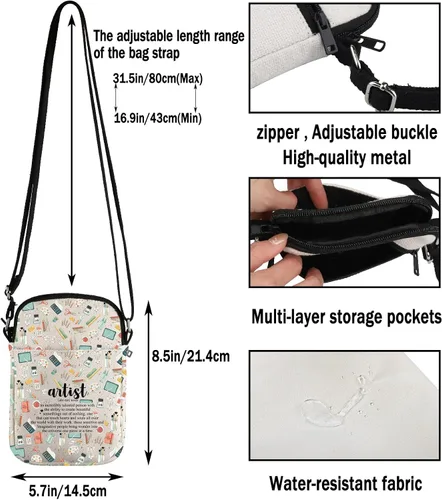 Vista 3 de G2TUP Bolsa de maquillaje Artist Definition - Bolsa de cosméticos para profesores de arte y amantes - Regalo de pintor, Definición de artista S