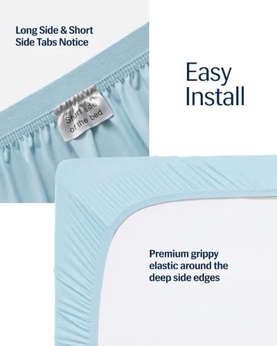 Vista 7 de REST Compre 2 OBTENGA 30 por ciento de descuento: Evercool Comforter Plus Paquete de sábana bajera con un 30% de descuento, en azul claro