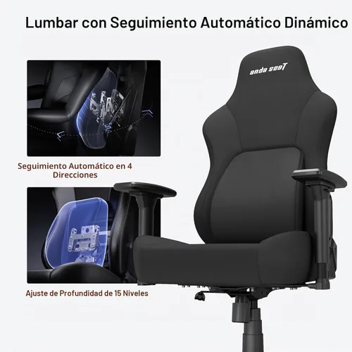 Vista 5 de Anda Seat Phantom 4 - Silla de oficina para juegos, de tela, regular Tela negra
