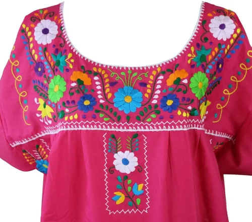 Vista 2 de Oro Import Vestido mexicano bordado a mano