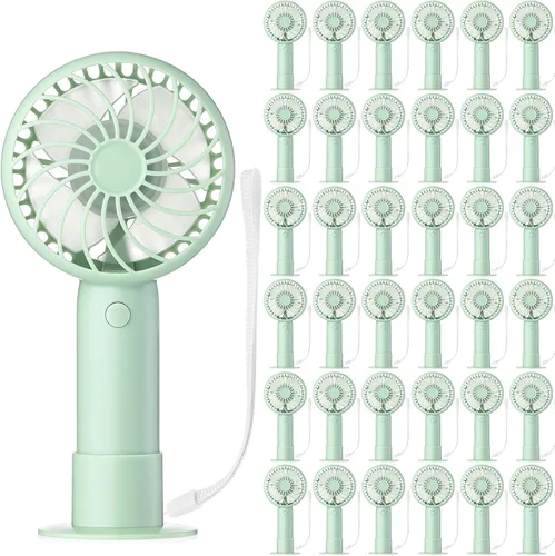 Vista 59 de Tujoe Mini ventilador de mano potente de 3 velocidades, ventilador personal pequeño portátil recargable con base USB para mujeres, maquillaje