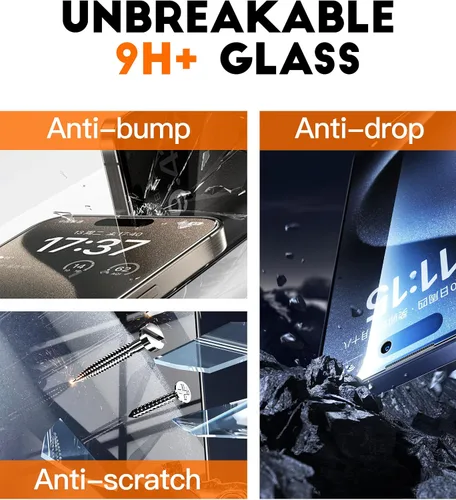 Vista 3 de chubbycable ChubbyShield Ultra - Protector de pantalla de vidrio templado para iPhone 16 HD, caja de instalación ultra fácil, eliminación automática