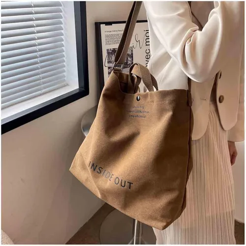 Vista 4 de Bolso de mano de lona grande para mujer, bolso de trabajo para hombro, bolso cruzado con asa superior, estilo vintage, estilo grunge, hobo