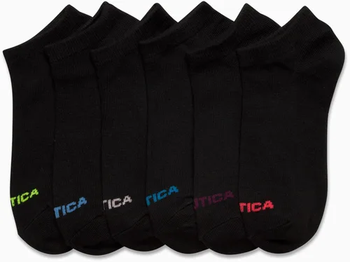 Vista 3 de Nautica Calcetines para mujer - Calcetines ligeros atléticos de corte bajo (paquete de 6)