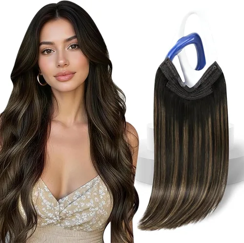 Vista 17 de Sunny - Extensiones de cabello humano real, con cable/hilo y clips ajustables, aplicación invisible, 2.82 onzas, 12 pulgadas, color rubio cenizo
