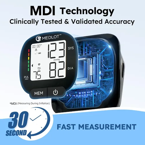 Vista 4 de Monitor de presión arterial de brazo superior para uso doméstico, monitor automático de presión arterial de 8.6 a 16.5 pulgadas, máquina digital BP