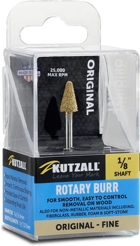 Vista 11 de Kutzall Rebaba giratoria cónica extrema, eje de 1⁄8", muy gruesa - Broca para tallado de madera para Dremel, Foredom, DeWalt, Milwaukee. Carburo