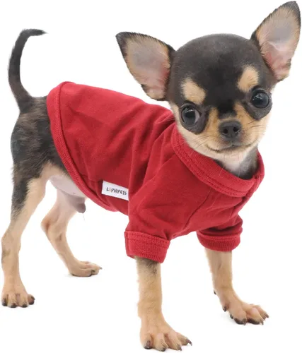 Vista 14 de LOPHIPETS Camiseta de perro 100% algodón para perros pequeños Taza de té Chihuahua Yorkie Ropa para cachorros - Azul/XXS
