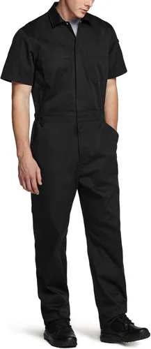 Vista 3 de CQR - Overol para hombre con manga corta, cremallera frontal, múltiples bolsillos, resistente a las manchas y a las arrugas