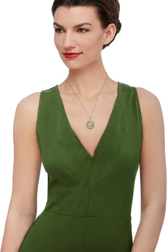 Vista 2 de Ross-Simons Collar con colgante circular de jade "Blessing" en oro amarillo de 14 quilates, Gema, Jade