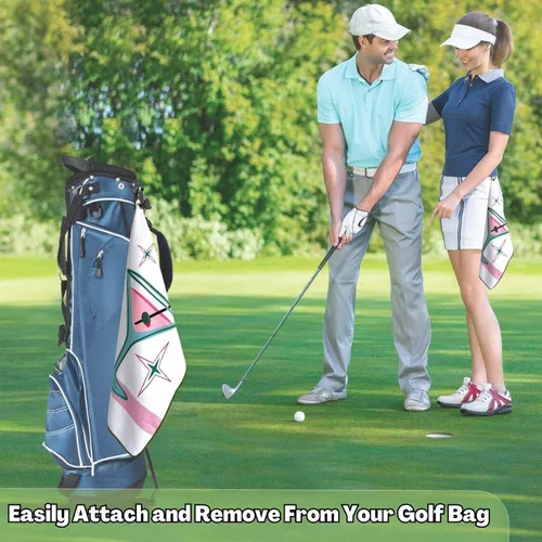 Vista 3 de Divertida toalla de golf, toallas de golf impresas para bolsas de golf con clip, regalo de golf para hombres, marido, novio, papá, regalos