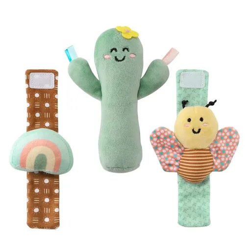 Vista 4 de The Peanutshell Sock Rattles Set of 5 - Calcetines Sonajero Girl Boy, Juguetes para Bebé 0-6-12 Meses, Animal Recién Nacido Alto Contraste Bebé