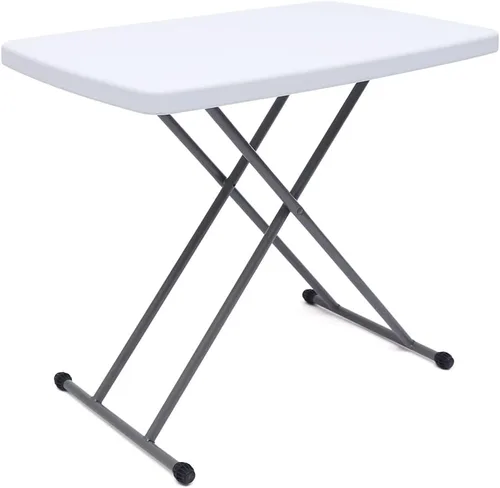 Vista 5 de YIYIBYUS Mesa plegable portátil de altura ajustable con pies cruzados en X para picnic, playa, escritorio personal, mesa de comedor para el hogar