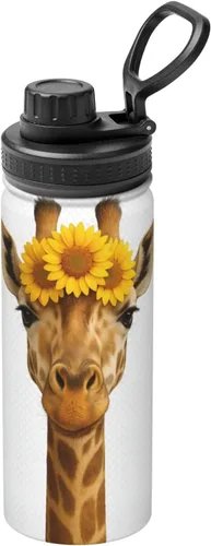 Vista 10 de Tiger and Sunflower Insulated Stainless Steel Kettle Print Funny Water Bottle Insulated Ideal for Sports and Travel