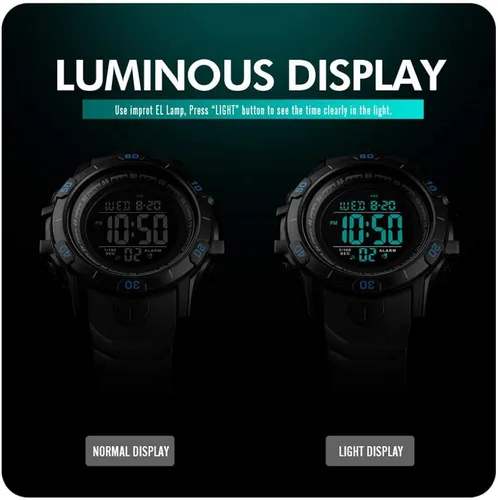 Vista 4 de MASTOP Relojes digitales para hombre, con alarma LED, cronógrafo, relojes deportivos, para exteriores, militares, impermeables, para hombre, Negro
