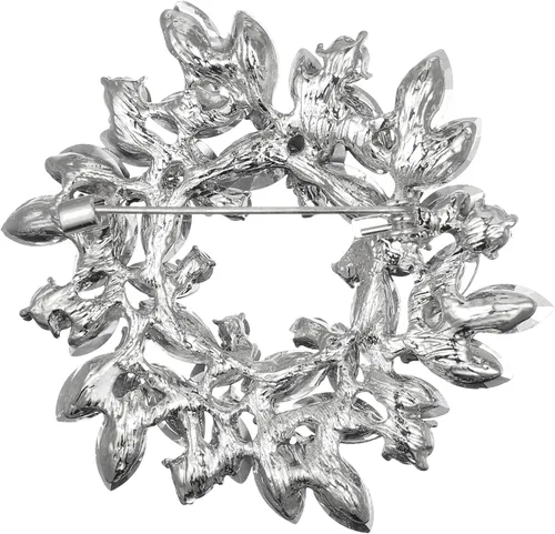 Vista 3 de BriLove Broches de corona de marquesa de flores elegantes de cristal austriaco para mujer, Cristal Metal