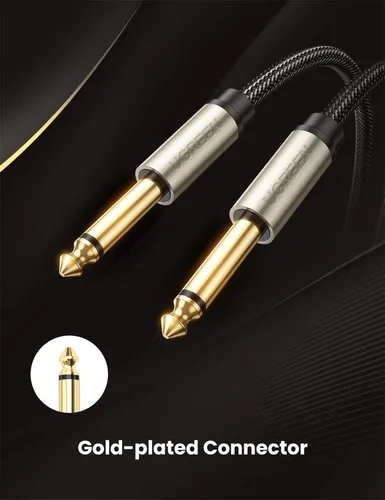 Vista 6 de UGREEN Cable TS mono Jack de 1/4 de pulgada de alta calidad de 0.25 in, cables de conexión de guitarra desequilibrados, cable de instrumento macho a