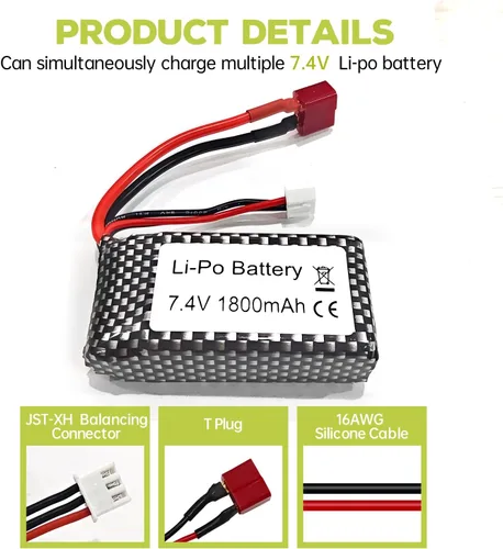 Vista 3 de sea jump Batería de litio de alta velocidad para WLTOYS A959-B A969-B A979-B K929-B 144001 RC batería de repuesto para vehículos todoterreno de alta