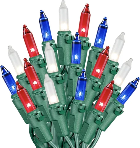 Vista 11 de Novelty Lights Mini luces incandescentes tradicionales de 50 pies, 100 bombillas, color morado sobre cable verde con espacio de 6 pulgadas, grado