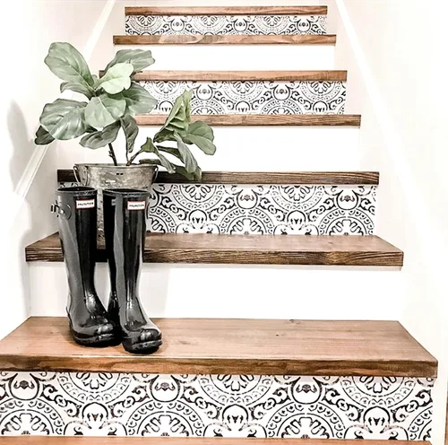 Vista 29 de Stair Riser Strip Vinyl Decal, Amalfi, 5" x 49", Pack of 5