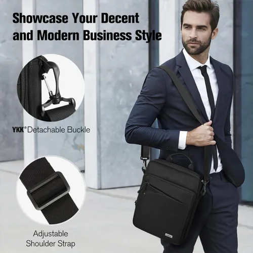 Vista 6 de MoKo Bolsa para iPad de 9-11 Pulgadas, Funda de Transporte para Tableta, Funda Protectora de Tableta de 360° Estuche de Viaje con Correa