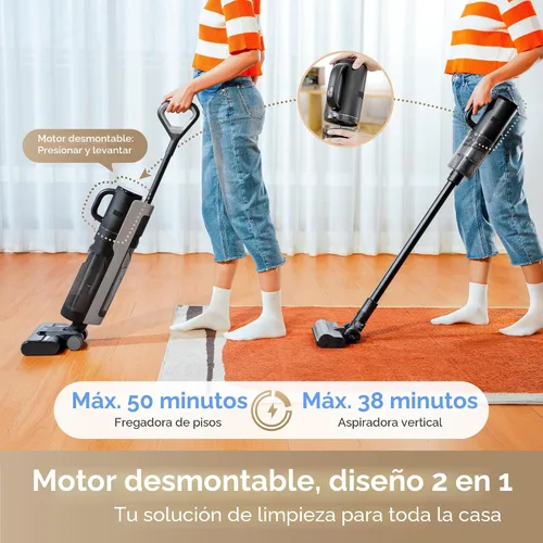 Vista 2 de DREAME G10 Combo Aspiradora en Seco y Húmedo, Trapeador Limpiador de Pisos Aspiradora Inalámbrica 2 en 1 para Múltiples Superficies, Hasta 50