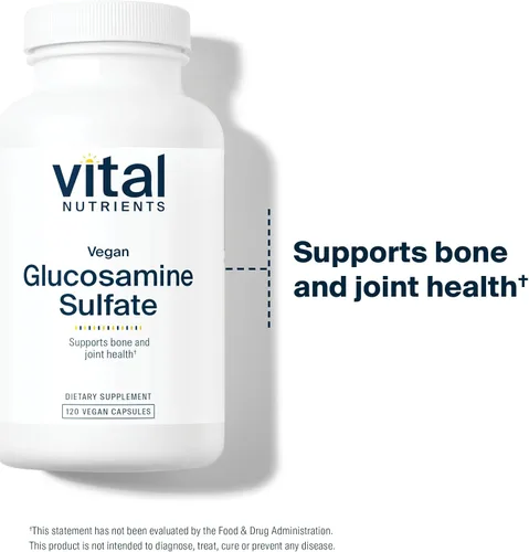 Vista 6 de Vital Nutrients Sulfato de glucosamina vegano de 750 mg – Suplemento saludable para cartílago, movilidad y apoyo articular – Fuente vegetal