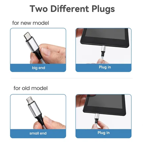 Vista 3 de Smays Cable de carga de 6 pies para Kindle Paperwhite de 11.ª generación, Kindle Oasis, Fire HD 10 y tabletas Fire, cable combinado micro USB