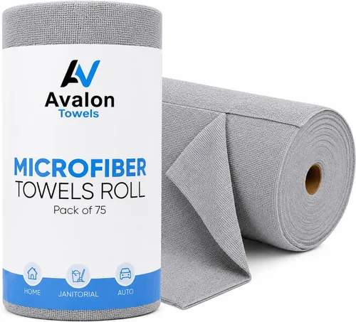 Vista 45 de Avalon Towels Paños de limpieza de microfibra (paquete de 48) – Tamaño 16 x 16 pulgadas, trapos de limpieza altamente absorbentes, sin pelusa Negro