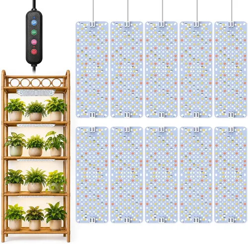 Vista 15 de SDOVUERC Luces de Crecimiento de Espectro Completo 384 LEDs, Luces de Crecimiento de Plantas de 24W para Plantas de Interior con Función de Conexión