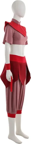 Vista 5 de Cosplay.fm Disfraz de cosplay de anime para mujer, traje de Kungfu con soporte para la muñeca y gorro