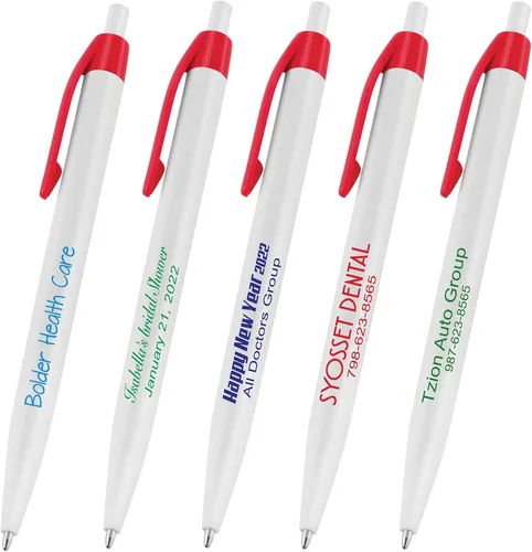 Vista 12 de 50 bolígrafos negros impresos en Estados Unidos, bolígrafo de tinta de escritura personalizado, impreso con tu logotipo y texto